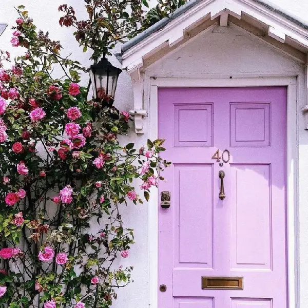 pastel purple front door